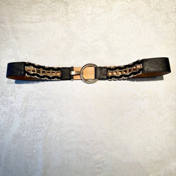 Chico’s Women’s Belt – Contemporary Black & Silver Stretch – Size Large - Picture 5 of 10